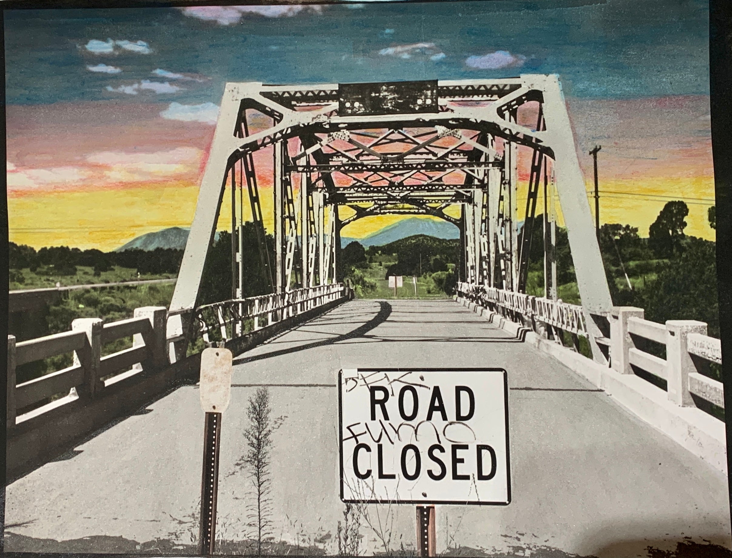 "Road Closed" Limited Edition of Only One Unique Print.